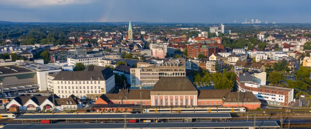 Luftbild Hamm, Innenstadt mit Bahnhofsviertel