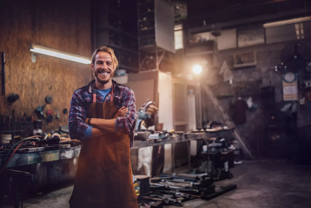 Werkstatt mit gereinigtem Hallenboden